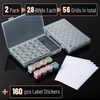 image:imageMr Pen Bead Storage Containers 28 Grids 2 Pack Clear White  160pcs Label Stickers Transparent Small Bead Organizer Box Diamond Art Diamond Painting OrganizerClear Grey