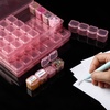 image:imageMr Pen Bead Storage Containers 28 Grids 2 Pack Clear White  160pcs Label Stickers Transparent Small Bead Organizer Box Diamond Art Diamond Painting OrganizerTransparent Pink