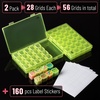 image:imageMr Pen Bead Storage Containers 28 Grids 2 Pack Clear White  160pcs Label Stickers Transparent Small Bead Organizer Box Diamond Art Diamond Painting OrganizerTransparent Green