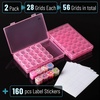 image:imageMr Pen Bead Storage Containers 28 Grids 2 Pack Clear White  160pcs Label Stickers Transparent Small Bead Organizer Box Diamond Art Diamond Painting OrganizerTransparent Pink