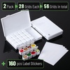 image:imageMr Pen Bead Storage Containers 28 Grids 2 Pack Clear White  160pcs Label Stickers Transparent Small Bead Organizer Box Diamond Art Diamond Painting OrganizerWhite