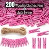 image:imageMr Pen Large Wooden Clothes Pins 29 Inch 50 Pack  Natural Wood Clips for Crafts Classroom Projects Hanging Photos Chip Bags Decoration Rust Resistant SpringPink