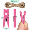 image:imageMr Pen Large Wooden Clothes Pins 29 Inch 50 Pack  Natural Wood Clips for Crafts Classroom Projects Hanging Photos Chip Bags Decoration Rust Resistant SpringPink