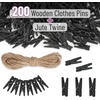 image:imageMr Pen Large Wooden Clothes Pins 29 Inch 50 Pack  Natural Wood Clips for Crafts Classroom Projects Hanging Photos Chip Bags Decoration Rust Resistant SpringBlack