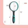 image:imageMr Pen Magnifying Glass 2 Pack 5X Magnifier 75mm Glass Lens  Magnifier for Reading for Close Work NonSlip Handheld Reading Magnifier for Kids and Seniors Nature ExplorationRed  Green