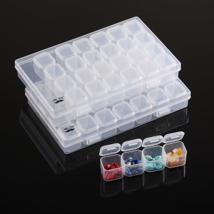 image:imageMr Pen Bead Storage Containers 28 Grids 2 Pack Clear White  160pcs Label Stickers Transparent Small Bead Organizer Box Diamond Art Diamond Painting OrganizerClear White