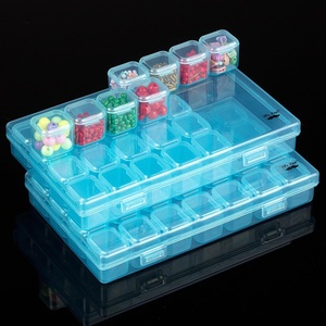 image:imageMr Pen Bead Storage Containers 28 Grids 2 Pack Clear White  160pcs Label Stickers Transparent Small Bead Organizer Box Diamond Art Diamond Painting OrganizerTransparent Blue