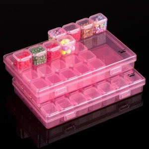 image:imageMr Pen Bead Storage Containers 28 Grids 2 Pack Clear White  160pcs Label Stickers Transparent Small Bead Organizer Box Diamond Art Diamond Painting OrganizerTransparent Pink