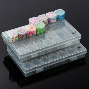 image:imageMr Pen Bead Storage Containers 28 Grids 2 Pack Clear White  160pcs Label Stickers Transparent Small Bead Organizer Box Diamond Art Diamond Painting OrganizerClear Grey