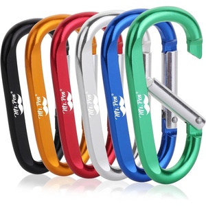 image:imageMr Pen Carabiner 6 pcs 3 inch Aluminum D Ring Carabiner Clip  Key Chain Clip Backpack Clips Carabiner Clip Key Hook for Pants Hook Clips Clip on Keychain Hooks for Keys Carabiners