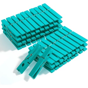 image:imageMr Pen Large Wooden Clothes Pins 29 Inch 50 Pack  Natural Wood Clips for Crafts Classroom Projects Hanging Photos Chip Bags Decoration Rust Resistant SpringMarine Aquablue