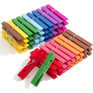 image:imageMr Pen Large Wooden Clothes Pins 29 Inch 50 Pack  Natural Wood Clips for Crafts Classroom Projects Hanging Photos Chip Bags Decoration Rust Resistant SpringBright Colors