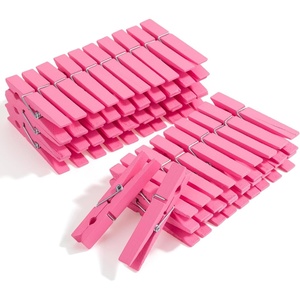 image:imageMr Pen Large Wooden Clothes Pins 29 Inch 50 Pack  Natural Wood Clips for Crafts Classroom Projects Hanging Photos Chip Bags Decoration Rust Resistant SpringPink
