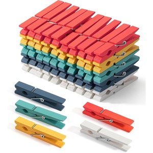 image:imageMr Pen Large Wooden Clothes Pins 29 Inch 50 Pack  Natural Wood Clips for Crafts Classroom Projects Hanging Photos Chip Bags Decoration Rust Resistant SpringAssorted Colors
