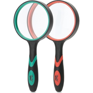 image:imageMr Pen Magnifying Glass 2 Pack 5X Magnifier 75mm Glass Lens  Magnifier for Reading for Close Work NonSlip Handheld Reading Magnifier for Kids and Seniors Nature ExplorationRed  Green