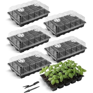image:imageMr Pen Seed Starter Tray Kit 5 Pack Total 350 Cells  Durable Plant Germination Trays with Humidity Vented Domes and Bases Ideal for Seed Starting15Cells 5Pack