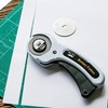 image:imageMr Pen 45mm Rotary Cutter with 1 Extra Blade Ergonomic Handle  Rotary Cutter for FabricLight Blue