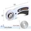 image:imageMr Pen 45mm Rotary Cutter with 1 Extra Blade Ergonomic Handle  Rotary Cutter for FabricLight Blue