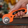 image:imageMr Pen 45mm Rotary Cutter with 1 Extra Blade Ergonomic Handle  Rotary Cutter for FabricOrange