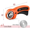 image:imageMr Pen 45mm Rotary Cutter with 1 Extra Blade Ergonomic Handle  Rotary Cutter for FabricOrange