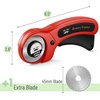 image:imageMr Pen 45mm Rotary Cutter with 1 Extra Blade Ergonomic Handle  Rotary Cutter for FabricRed