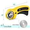 image:imageMr Pen 45mm Rotary Cutter with 1 Extra Blade Ergonomic Handle  Rotary Cutter for FabricYellow
