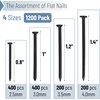 image:imageMr Pen Nail Assortment Kit 600 pcs 4 Sizes Silver Picture Hangers  Small Nails for Hanging Pictures Finishing Nails for Drywall and WoodBlack
