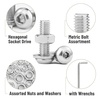image:imageMr Pen Nuts and Bolts Assortment Kit 120 pcs Stainless Steel  M6 Screws 7 Sizes 1035mmHex Socket Head Cap Screws Assorted Nuts and Bolts Nut Bolt and Washer Assortment810 pcs  M3 M4 M5 M6