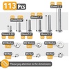 image:imageMr Pen Nuts and Bolts Assortment Kit 550 pcs  Carbon Steel M3 M4 M5 Phillips Pan Head Assorted Nuts and BoltsSilver