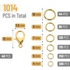 image:imageMr Pen Open Jump Rings Set 1014 pcs  Champagne Metal Jump Rings with Lobster Clasps 6 Assorted Sizes 410 mm Jewelry Making Findings for DIY Crafts BraceletsGold