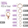 image:imageMr Pen Open Jump Rings Set 1014 pcs  Champagne Metal Jump Rings with Lobster Clasps 6 Assorted Sizes 410 mm Jewelry Making Findings for DIY Crafts BraceletsChampagne
