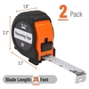 image:imageMr Pen Retractable Tape Measure 25 ft Purple Easy Read  Steel Retractable Measuring Tape with Fractions Ideal for Construction amp DIY ProjectsOrangeBlack