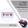 image:imageMr Pen Retractable Tape Measure 25 ft Purple Easy Read  Steel Retractable Measuring Tape with Fractions Ideal for Construction amp DIY ProjectsPink