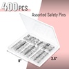 image:imageMr Pen Safety Pins Assorted 400 Pack 5 Different Sizes Silver