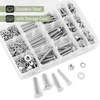 image:imageMr Pen Stainless Steel Nuts and Bolts Assortment Kit 408 pcs  M5 M6 M8 Hex Head Metric Bolts and Nuts Assortment Flat amp Lock Washers with Clear Storage Box Hardware Kit
