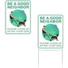 image:imageMr Pen Clean Up After Your Dog Signs 9 x 12 2 Pack with 1 Metal Stake  No Dog Poop Lawn Signs UV Protected amp Waterproof Double Sided Pick Up After Your Dog Sign for Yard