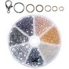 image:imageMr Pen Open Jump Rings Set 1014 pcs  Champagne Metal Jump Rings with Lobster Clasps 6 Assorted Sizes 410 mm Jewelry Making Findings for DIY Crafts BraceletsAssorted Colors