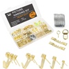 image:imageMr Pen Picture Hanging Kit 410 pcs Gold Assorted Hooks Nails  Sawtooth Hangers DRings Steel Wire Ring Hooks Home Wall Mount Hardware for Frames Canvas DcorGold