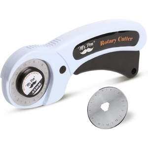 image:imageMr Pen 45mm Rotary Cutter with 1 Extra Blade Ergonomic Handle  Rotary Cutter for FabricLight Blue