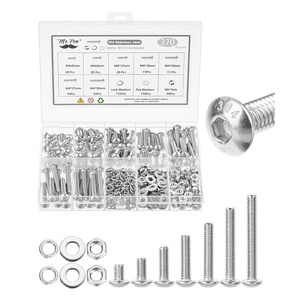 image:imageMr Pen Nuts and Bolts Assortment Kit 370 pcs Stainless Steel  M4 Screws7 Sizes 630mmButton Head Socket Cap M4 Bolts and Nuts Kit with Clear Storage Box