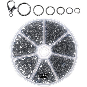 image:imageMr Pen Open Jump Rings Set 1014 pcs  Champagne Metal Jump Rings with Lobster Clasps 6 Assorted Sizes 410 mm Jewelry Making Findings for DIY Crafts BraceletsBlack