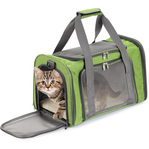 image:imageMr Pen Pet Carrier 175 x 112 x 115 Medium Size Orange  Portable Travel Carrier for Small Pets Cats amp Small Dogs Breathable Mesh Safety Inner LeashGreen