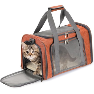 image:imageMr Pen Pet Carrier 175 x 112 x 115 Medium Size Orange  Portable Travel Carrier for Small Pets Cats amp Small Dogs Breathable Mesh Safety Inner LeashOrange