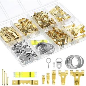 image:imageMr Pen Picture Hanging Kit 410 pcs Gold Assorted Hooks Nails  Sawtooth Hangers DRings Steel Wire Ring Hooks Home Wall Mount Hardware for Frames Canvas DcorSilver  Gold