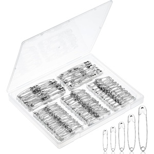 image:imageMr Pen Safety Pins Assorted 400 Pack 5 Different Sizes Silver