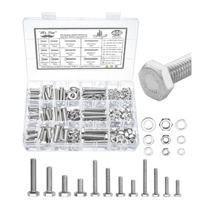 image:imageMr Pen Stainless Steel Nuts and Bolts Assortment Kit 408 pcs  M5 M6 M8 Hex Head Metric Bolts and Nuts Assortment Flat amp Lock Washers with Clear Storage Box Hardware Kit