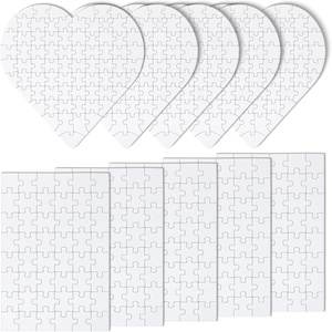 image:imageMr Pen Blank Puzzle 10 Pack  48Piece Rectangle amp 75Piece Heart Shaped All White Puzzle Blank Puzzles to Draw on for Kids Activities Arts amp DIY CraftsWhite Rectangle  Heart