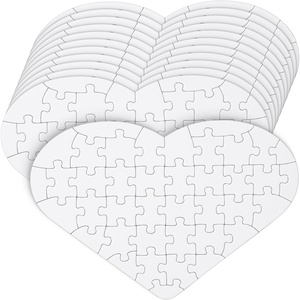 image:imageMr Pen Blank Puzzle 10 Pack  48Piece Rectangle amp 75Piece Heart Shaped All White Puzzle Blank Puzzles to Draw on for Kids Activities Arts amp DIY CraftsWhite Heart