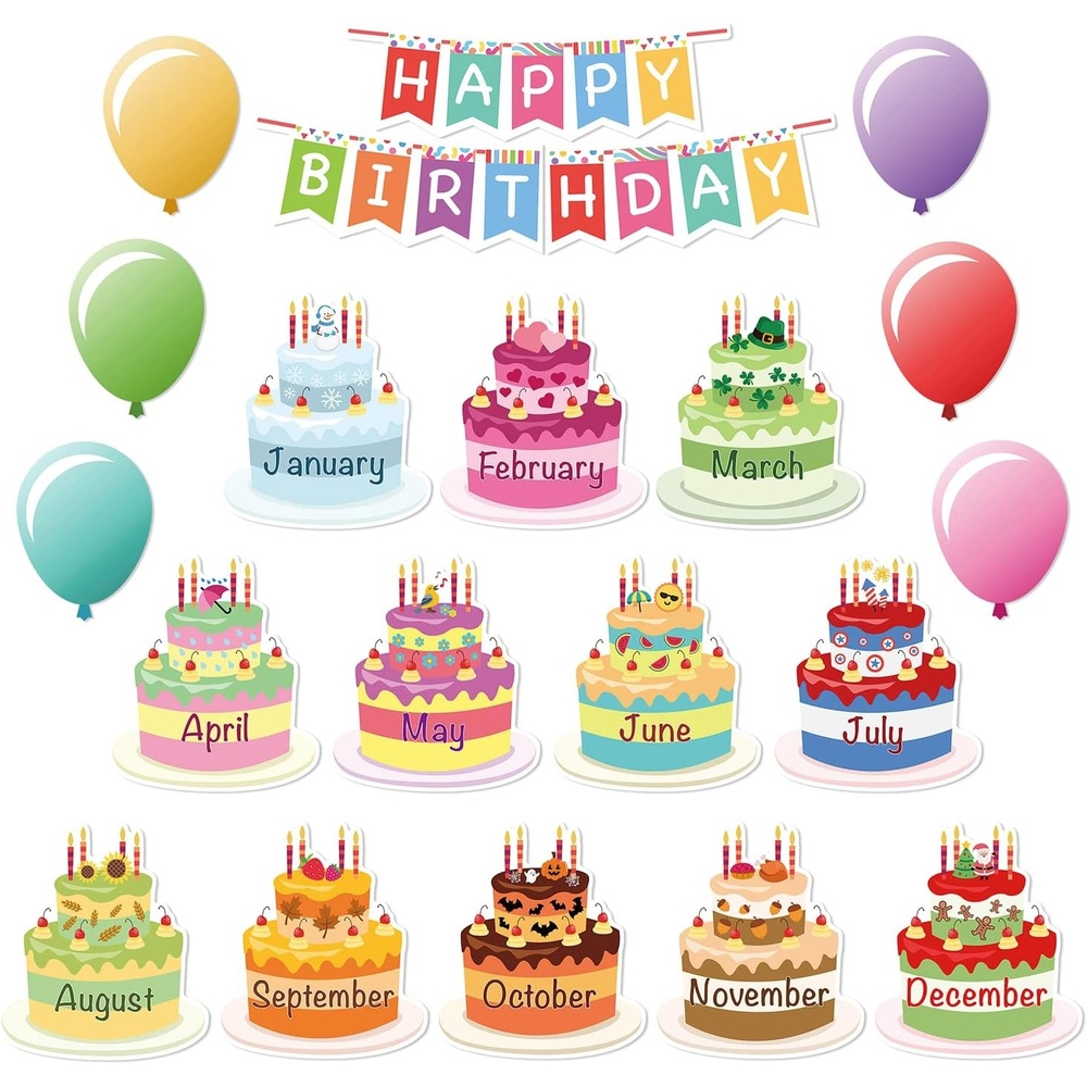 image:imageMr Pen Happy Birthday Bulletin Board Set 20 Pcs  Decorations for Classroom and Birthday BoardMulti Color