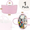 image:imageMr Pen Baby Diaper Caddy Organizer Pink  Rope Nursery Storage Bin and Car Organizer Portable Holder Tote Bag for Changing Table Travel Baby Shower Gifts